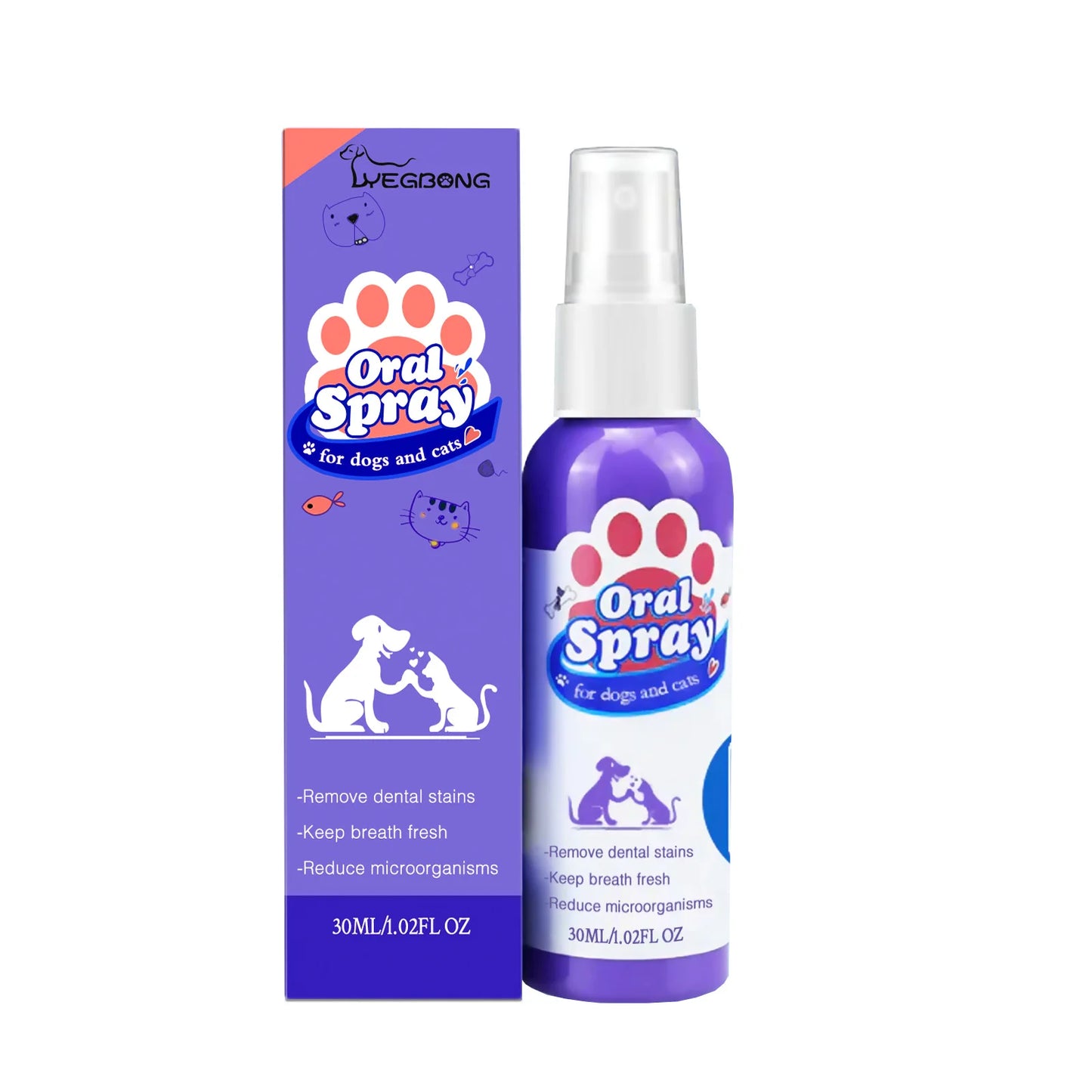 Pet Teeth Cleaning Spray Oral Care for Cats & Dogs