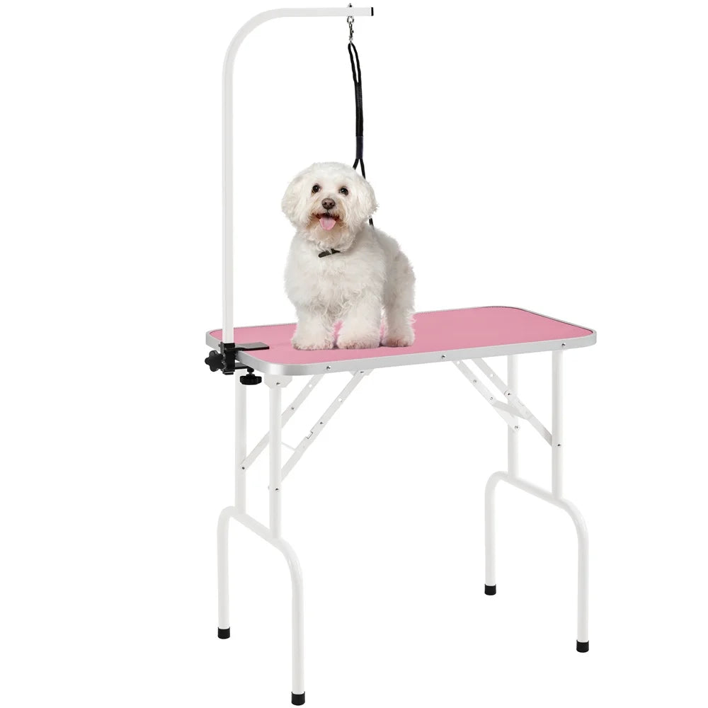 Costoffs Pet Foldable Grooming Table Dog Cat Beauty Trimming with Height Adjustable Arm Folding Legs Halloween Pet Grooming Table for Home or Professional Pet Store Uses JUYHGV