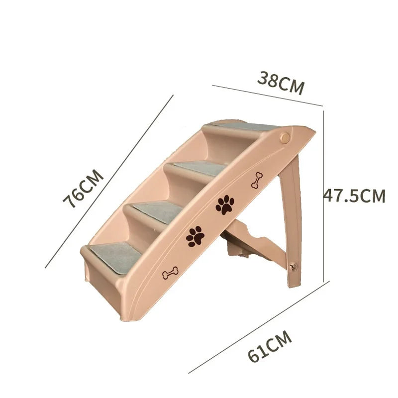 4-Step Pet Dog Stairs Folding Cat and Dog Steps Non-Slip Dog Stairs Ramp Sofa Ladder Pet Furniture for High Bed Chair Couch Sofa