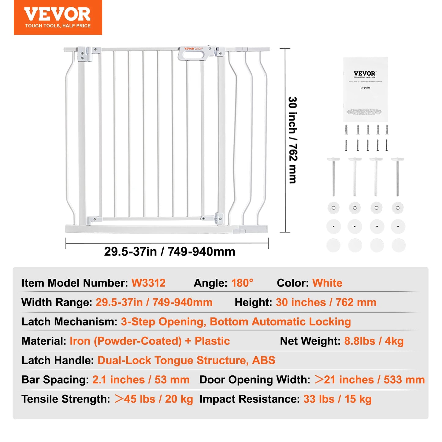 Walk-Thru Pressure-Mount Dog & Pet Safety Gate for Doorways