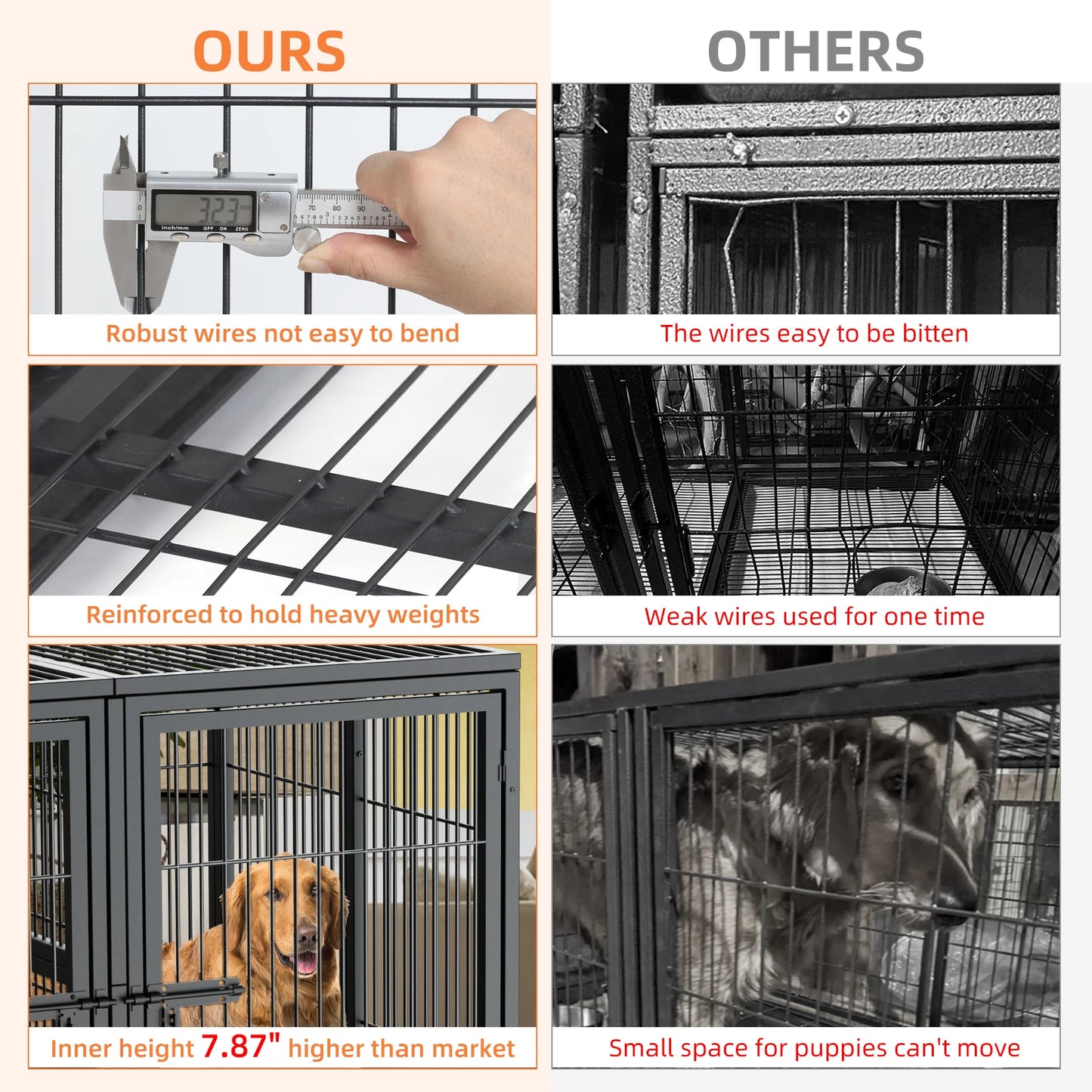 Heavy-Duty Metal Dog Crate with Removable Tray - packaging view