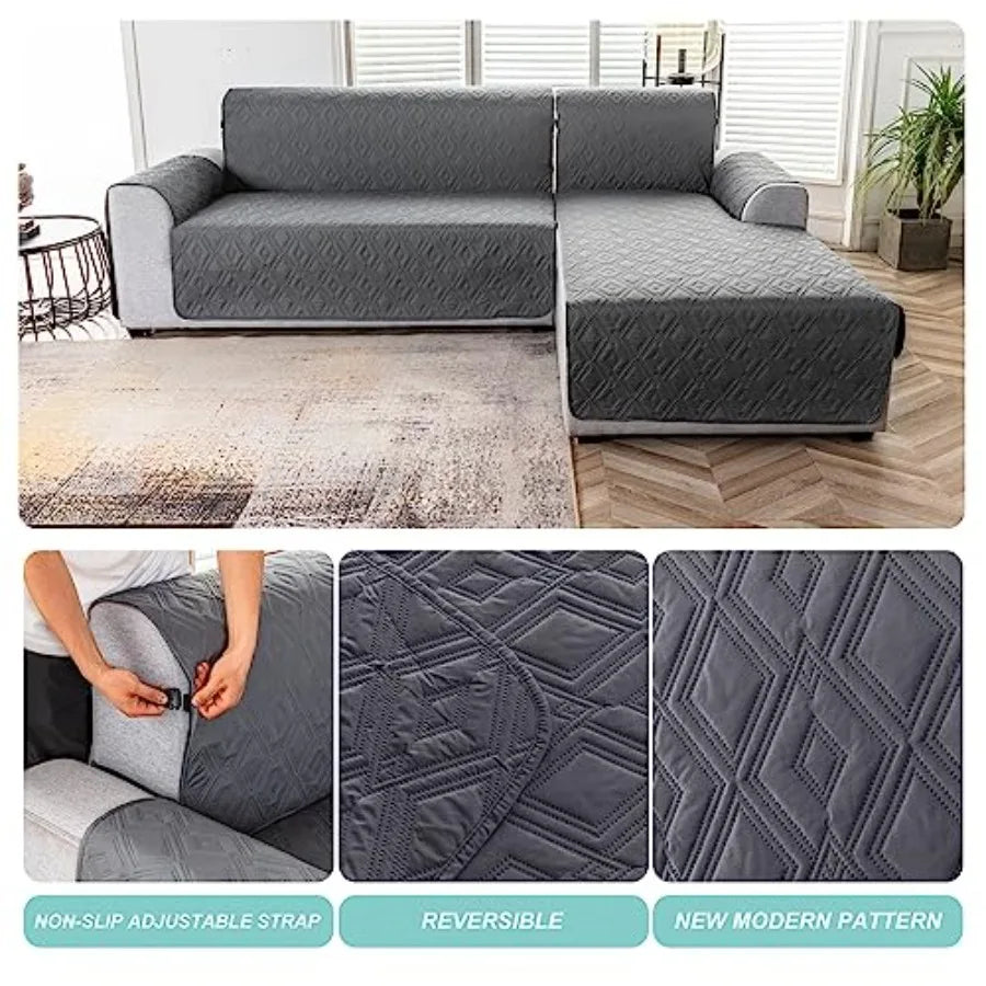 Sectional Couch Covers for Dogs L Shaped Sofa Covers Chaise Lounge Cover Reversible Couch Covers for Sectional Sofa L Shape Fur