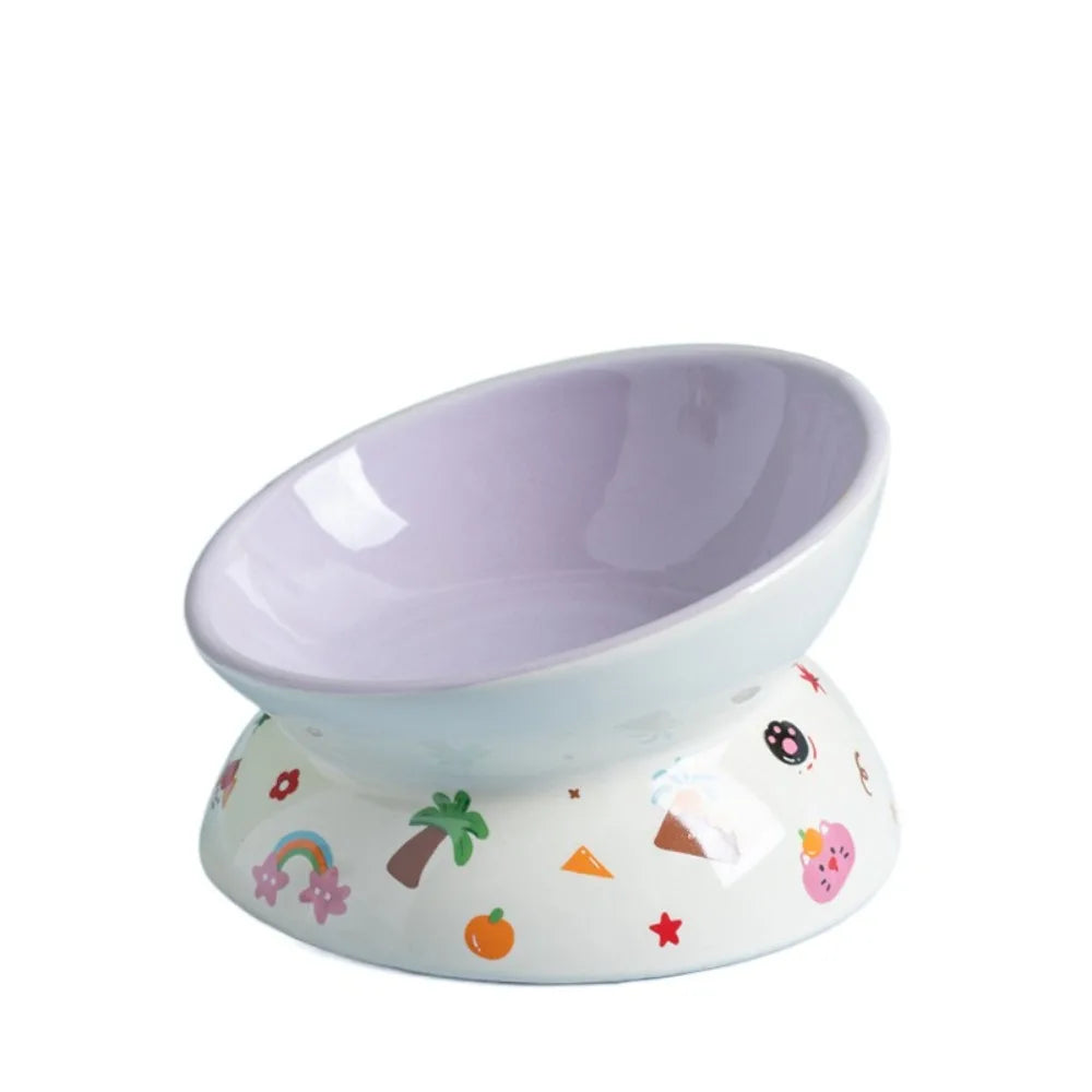 Elevated Ceramic Pet Bowl with Flat or Slanted Mouth - assembly view