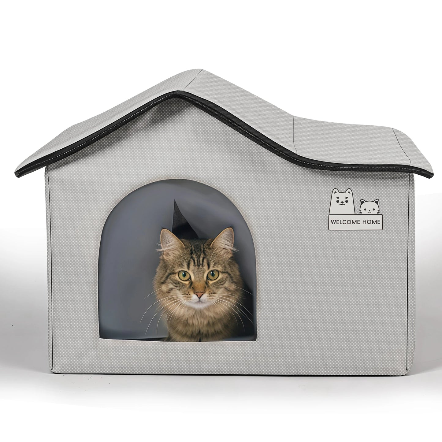 Foldable Pet Ice Igloo with Cooling Mat, Oxford Cloth Heat Insulated Design for Indoor & Outdoor All-Season Use, Built-in Pocket for Ice Packs, Suitable for Small to Medium Dogs & Cats, Windproof Cat Bed, Bite Resistant & Eas