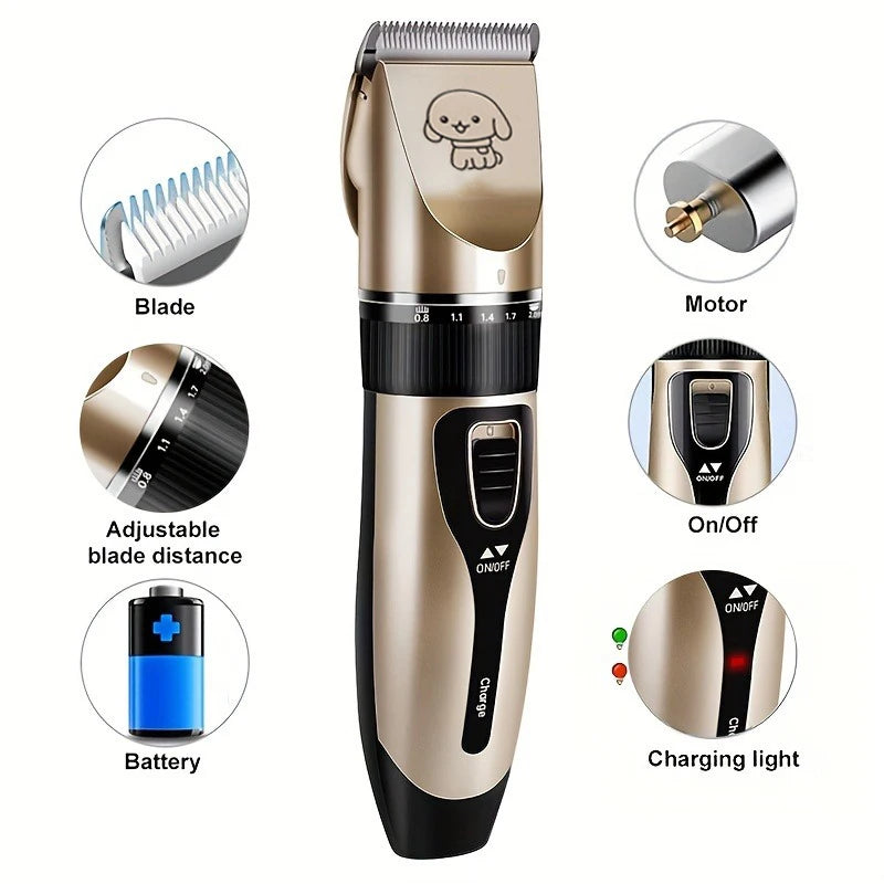 Electric Pet Hair Trimmer Kit, Precision Clippers for Home Grooming