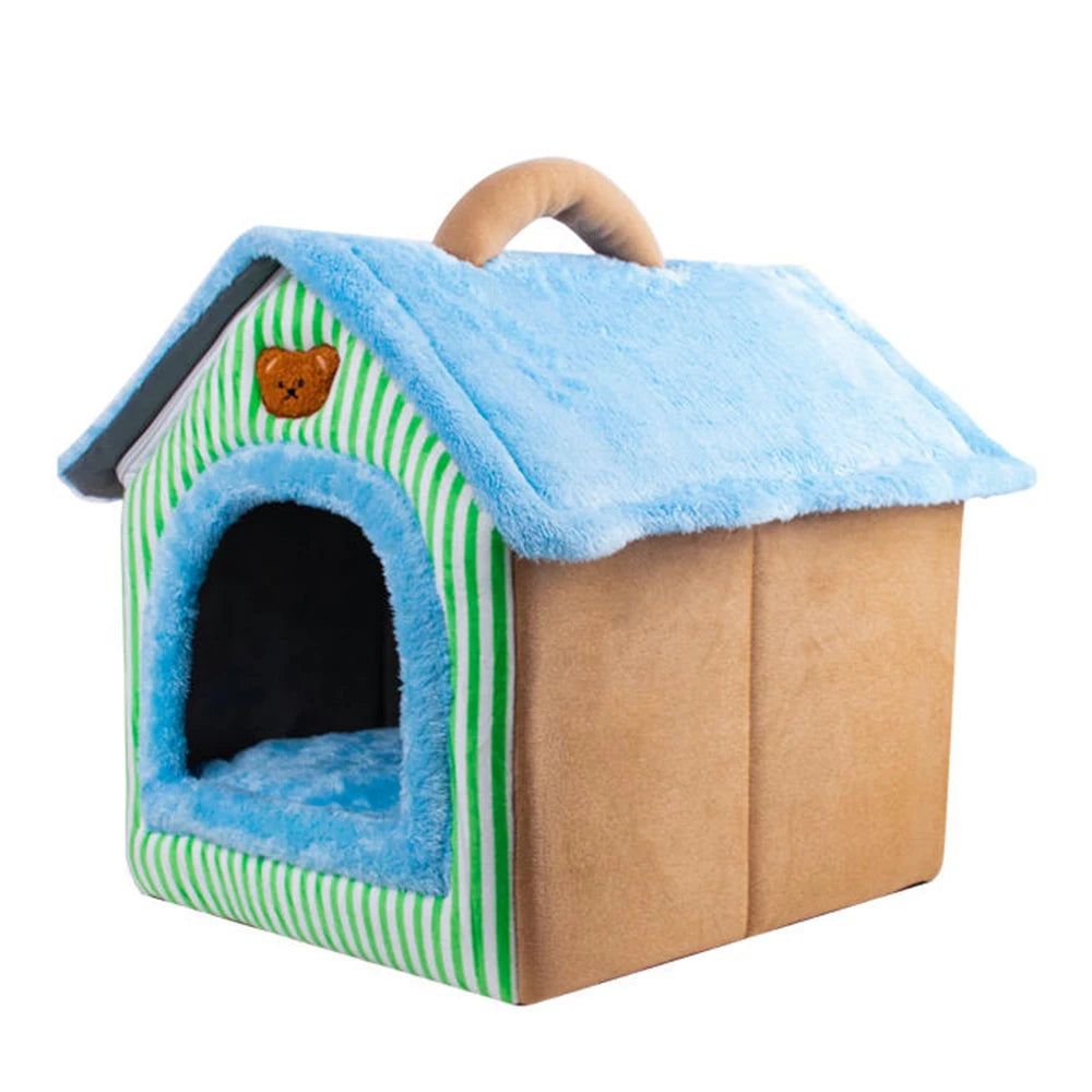 Foldable Washable Cat House & Cave Bed for Small Pets