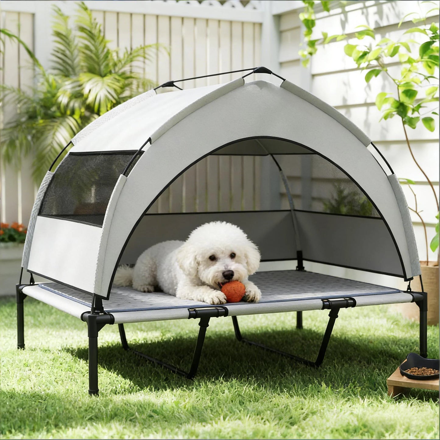 Ye Pet Cot with Pad: Elevated Portable Dog Cot