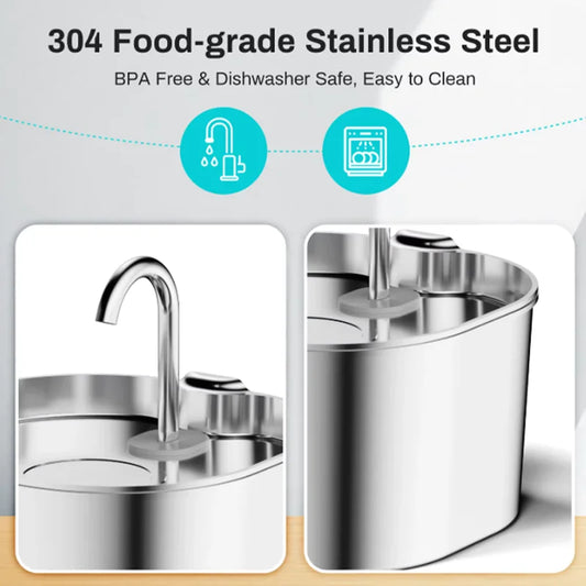 2.2L Stainless Steel Pet Water Fountain product image 2