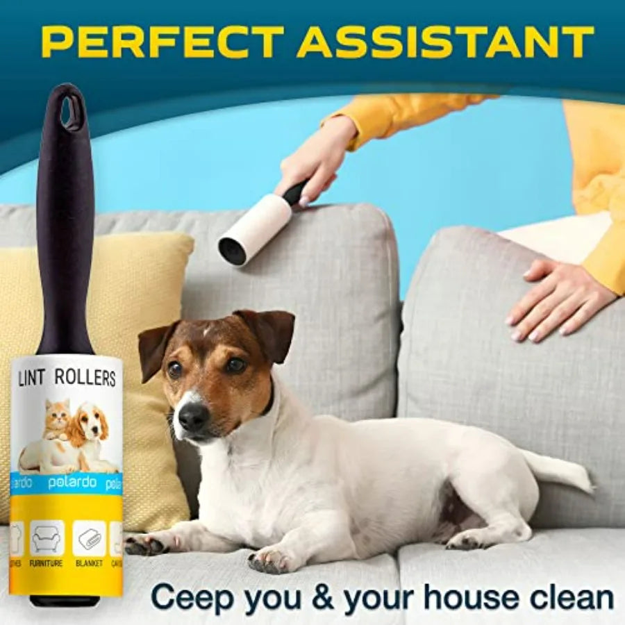 Lint Rollers for Pet Hair, White, Sticky Remover for Couch, Clothes, Furniture and Carpet, Dog and Cat Fur Remover, Animal Fuzz