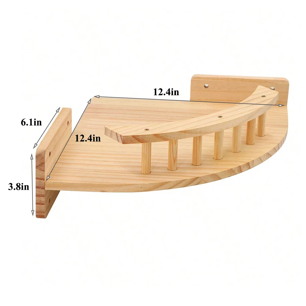 Wall-Mounted Cat Climbing Shelf with Sisal Steps product image 18