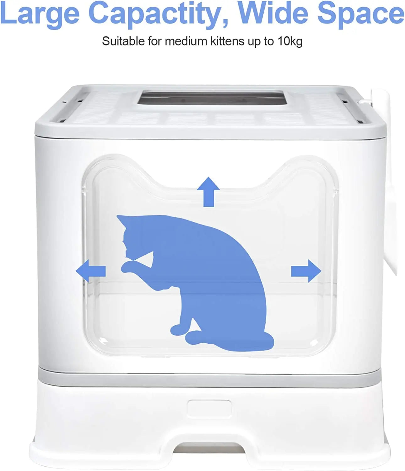 Foldable Hooded Cat Litter Box with Scoop and Drawer product image 6
