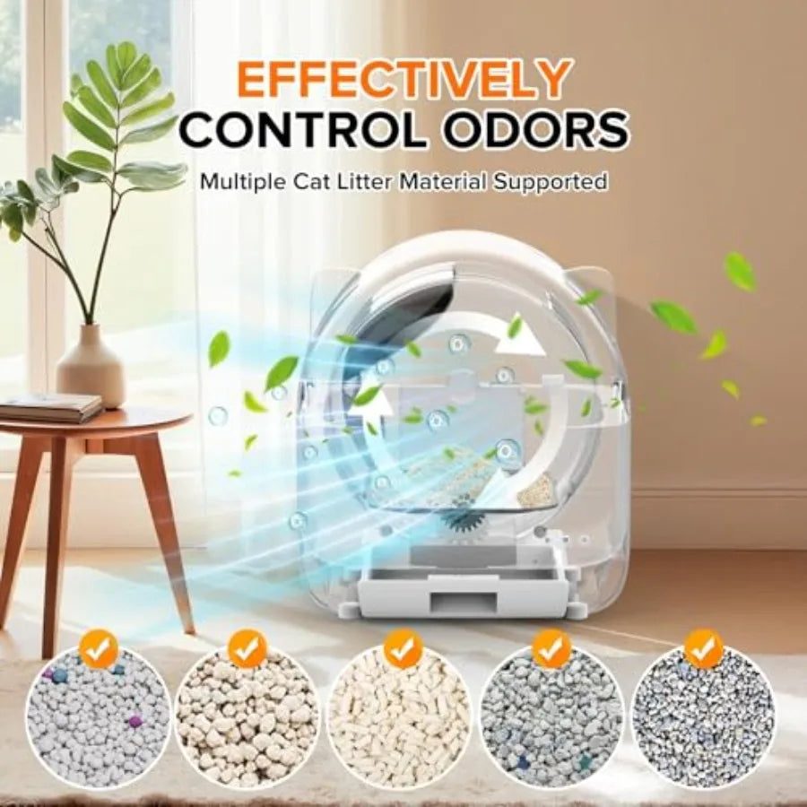Self-Cleaning Automatic Cat Litter Box 76L with App Control