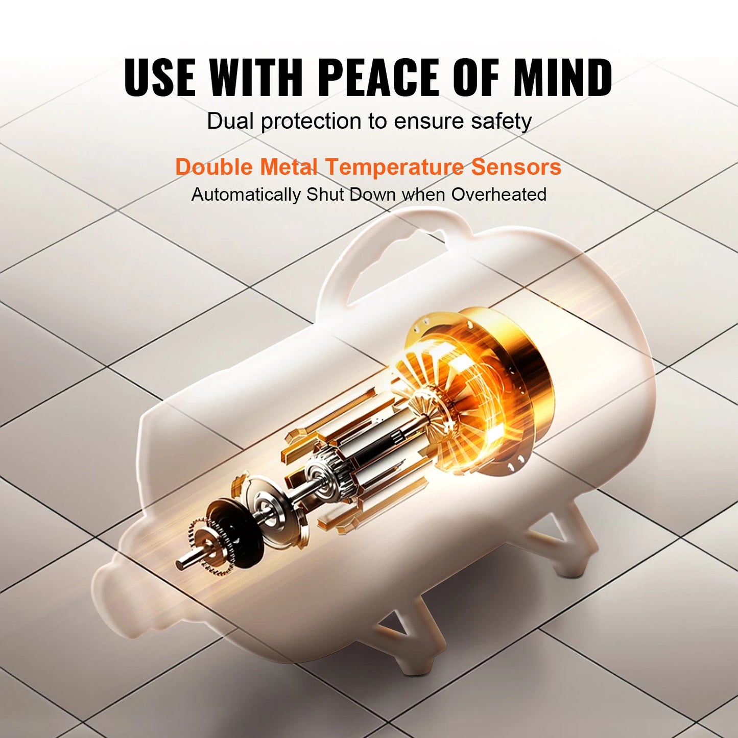 2000W Dog Blow Dryer with Adjustable Speed, Heat & 4 Nozzles