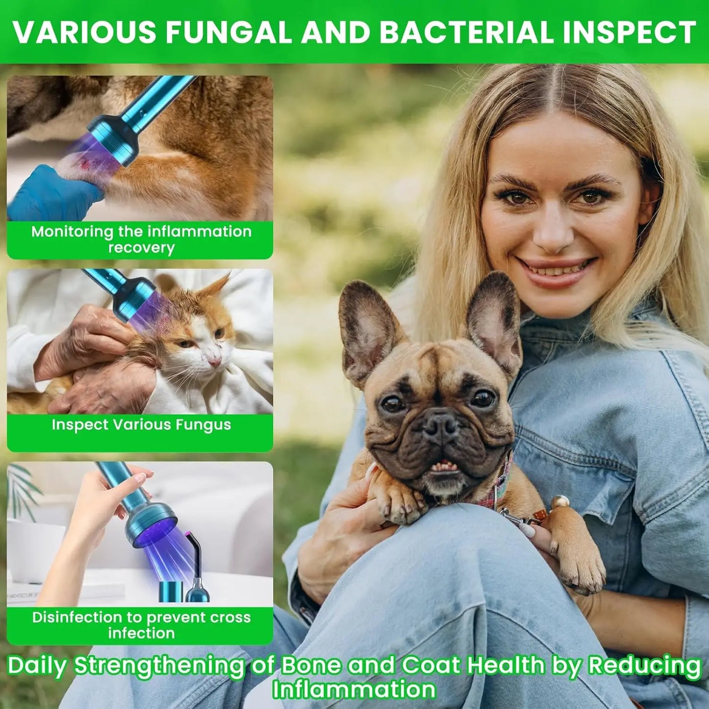 3-in-1 Laser Therapy Infrared for Cat 465-940nm Red Light Therapy for Pets Ear Inflammation Joint Inflammation Rhinitis&SkinCare