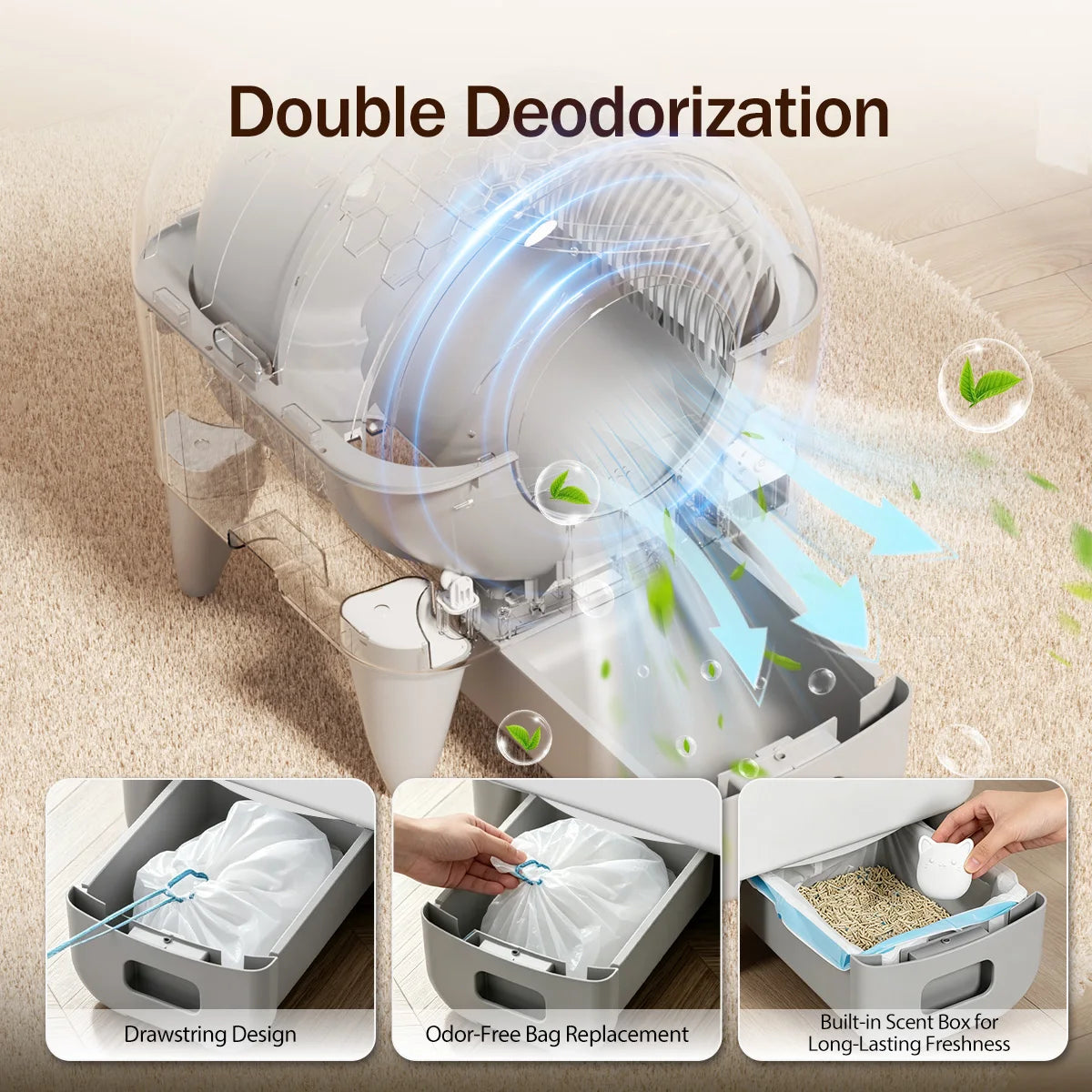 95L Automatic Self-Cleaning Smart Enclosed Cat Litter Box