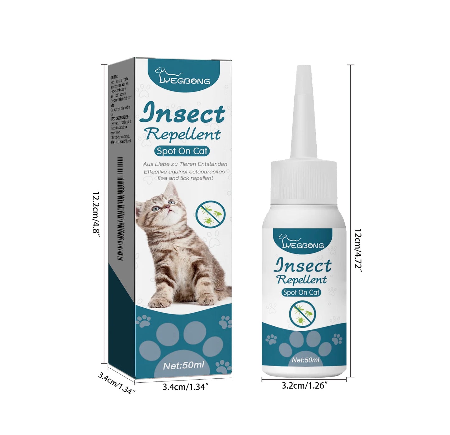 Natural Anti-Flea & Tick Drops for Cats and Dogs, 50ml