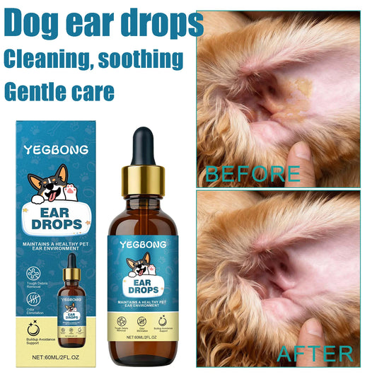Yegbong Natural Dog Ear Care Drops Gentle Cleaning Earwax Moisturizing Promote Health Nourishing Soothing Dog Ear Skin Care Drop