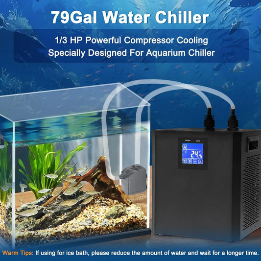 1/3 HP Aquarium Water Chiller for 79-Gallon Fish Tanks