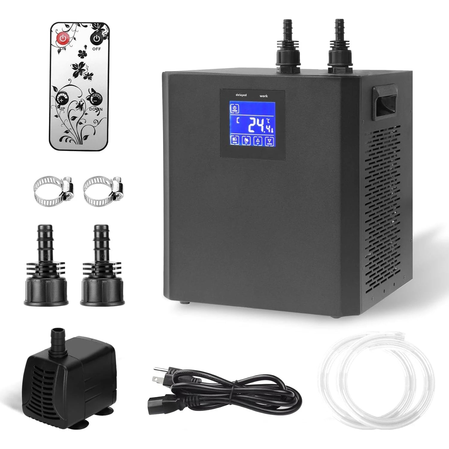 1/3 HP Aquarium Water Chiller for 79-Gallon Fish Tanks - front view