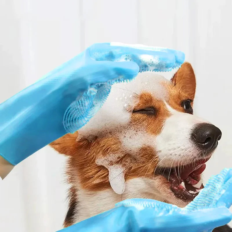 Silicone Pet Bathing Glove for Dogs & Cats - Massage Mitt