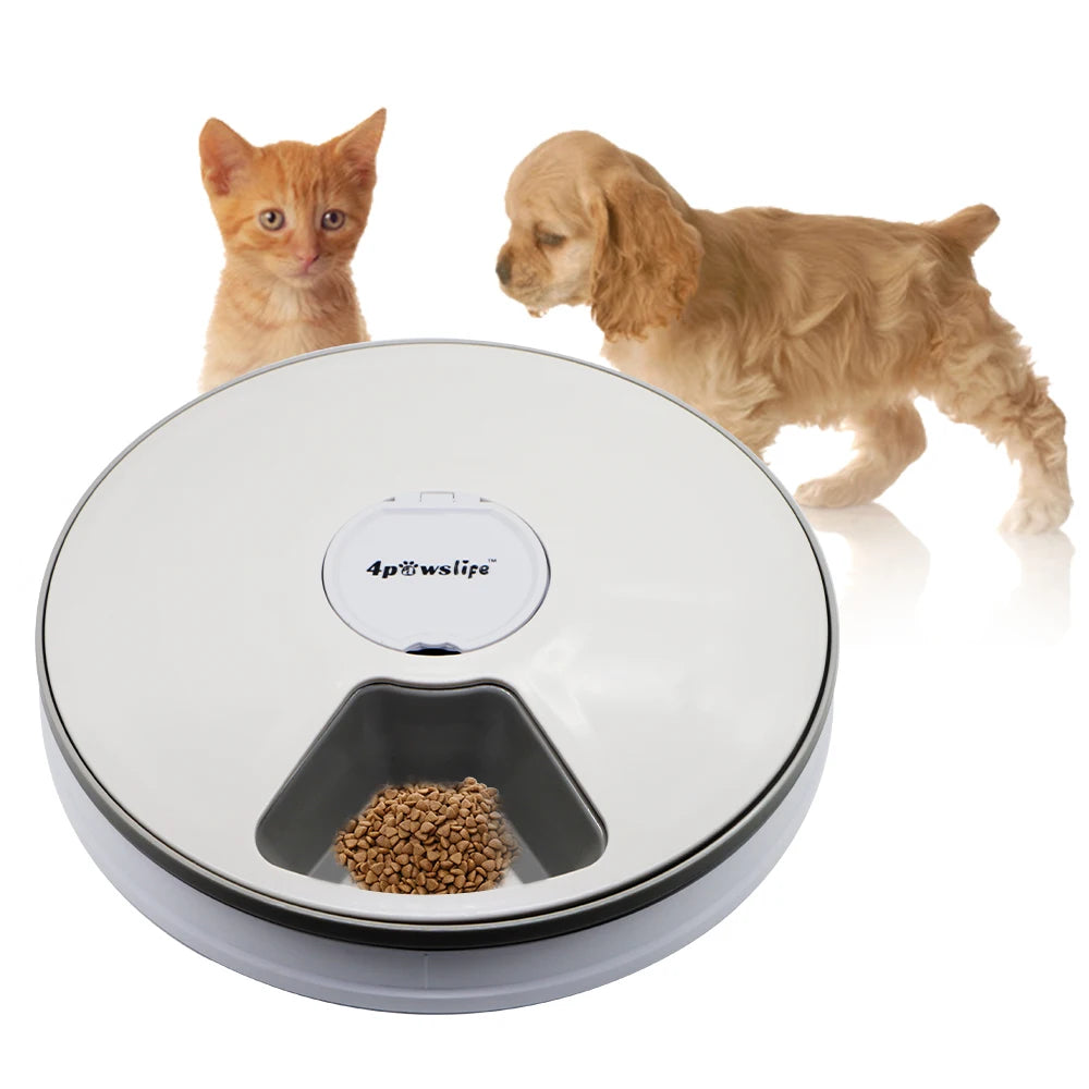 Automatic 6-Meal Pet Feeder with Timer for Dogs & Cats