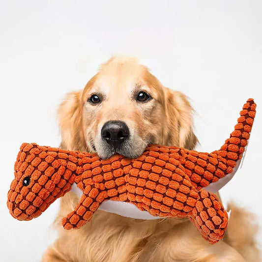 Plush Dinosaur Dog Toy with Squeaker main product image