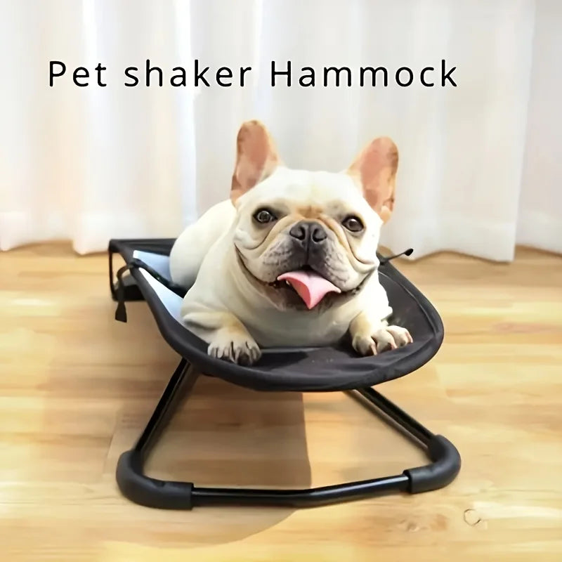 New thickened mattress, foldable and height-adjustable rocking pet bed, suitable for medium and small-sized dogs, checkered pattern breathable mesh hammock, suitable for all seasons, soothing rocking dog bed, perfect for rest