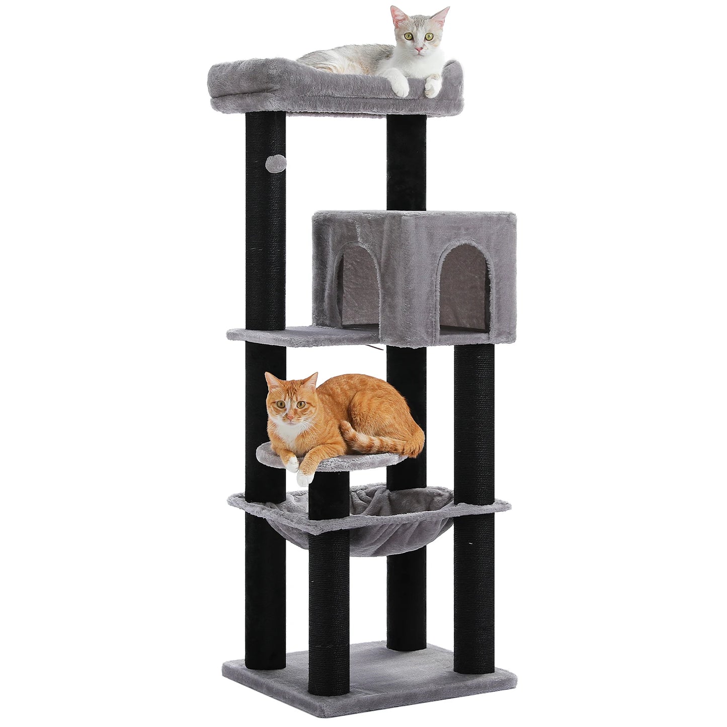 Heavy-Duty Large Cat Tree Tower with Condo, Hammock & Posts