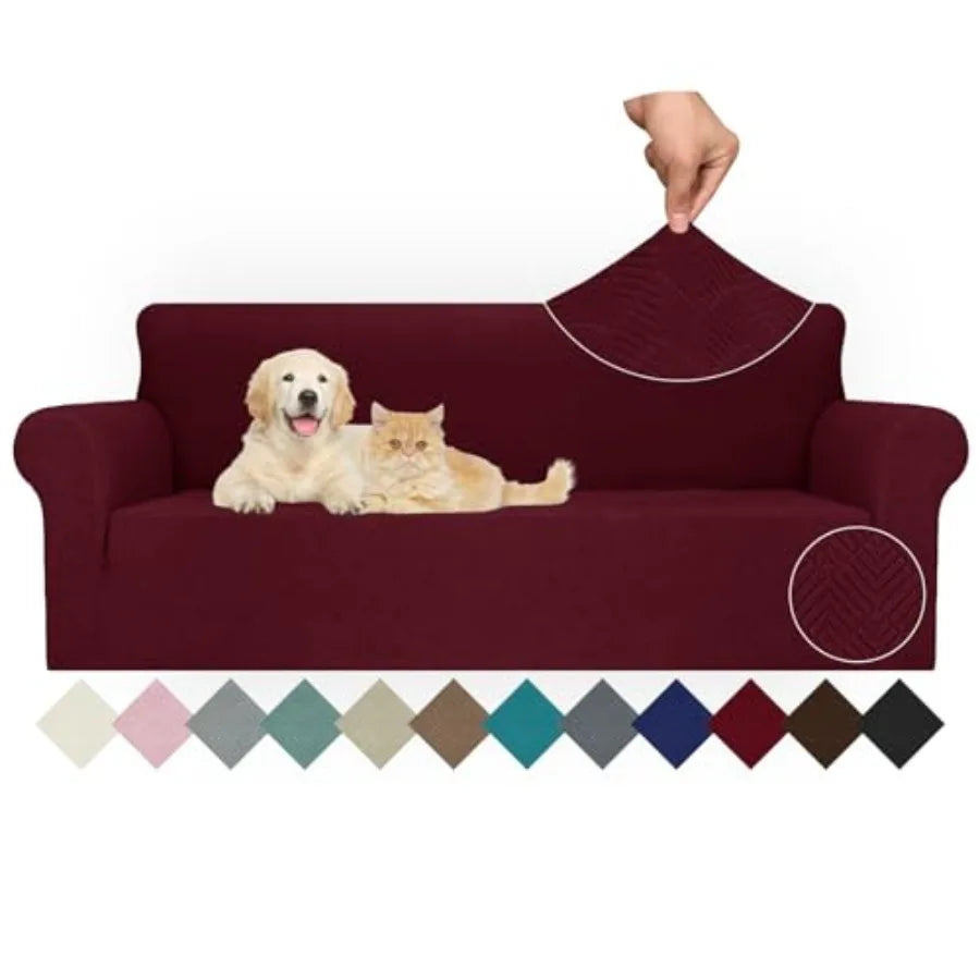 High Stretch Couch Covers for 3 Cushion Couch 1-Piece Extra Large Covers with Elastic Bottom Anti Slip Elastic Slipcover Furnit
