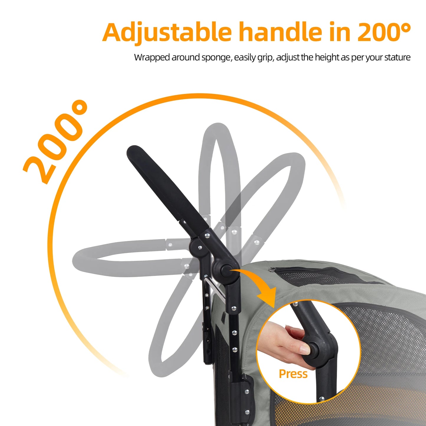Foldable 4-Wheel Pet Stroller for Large Dogs and Cats product image 7