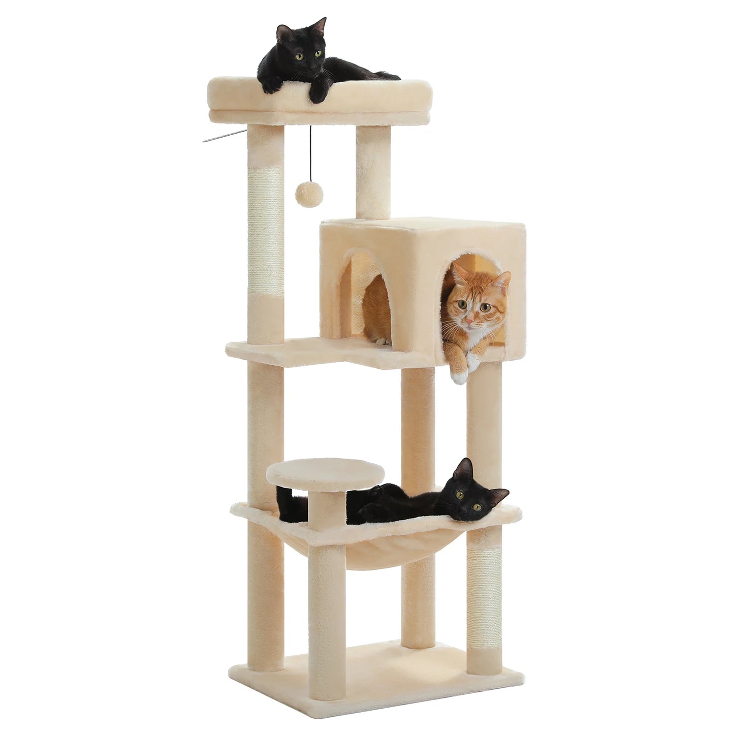 Multi-Level Cat Tree Tower with Condo, Hammock & Scratching Board
