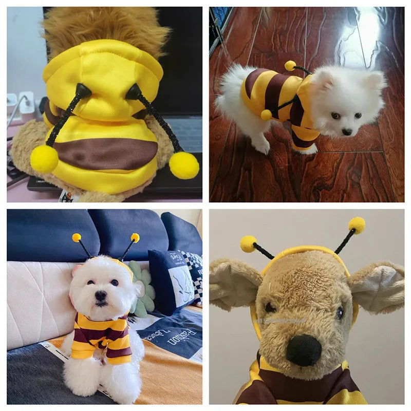 Bee Pet Costume Hoodie Winter Coat for Small Dogs & Cats