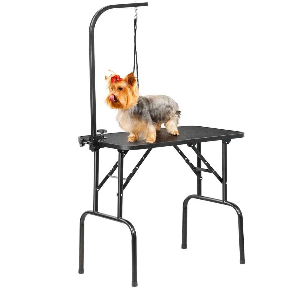Costoffs Pet Foldable Grooming Table Dog Cat Beauty Trimming with Height Adjustable Arm Folding Legs Halloween Pet Grooming Table for Home or Professional Pet Store Uses JUYHGV
