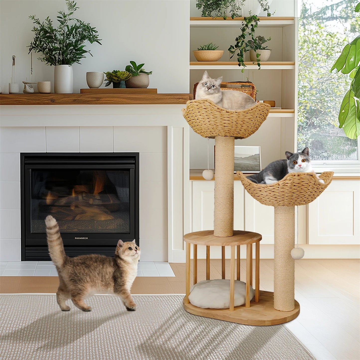 3-Tier Cat Tree Tower with Sisal Scratching Post product image 7