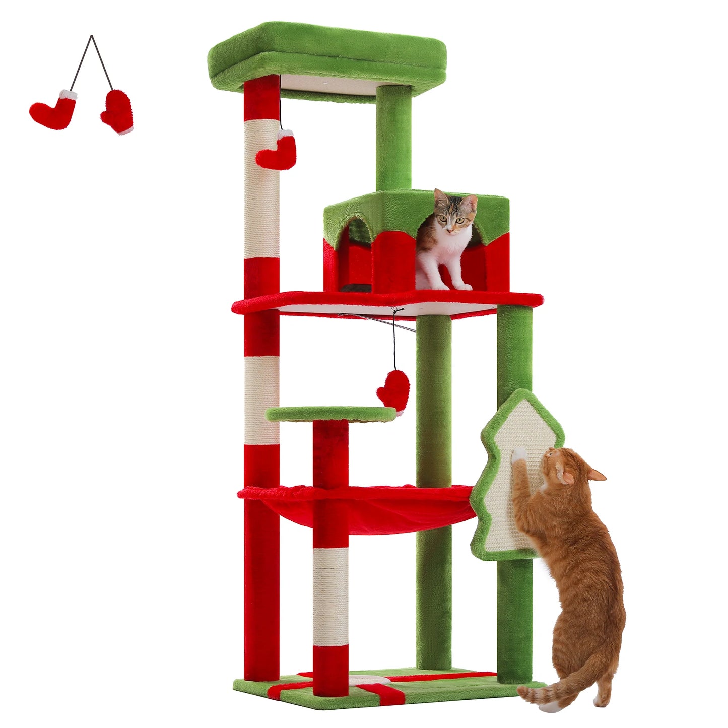 5-Level Cat Tower with Hammock & Sisal Scratching Posts