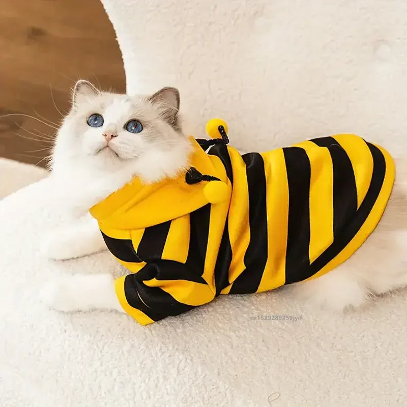 Bee Pet Costume Hoodie Winter Coat for Small Dogs & Cats