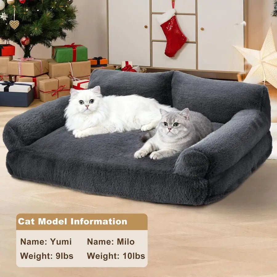 Beds for Indoor Cats, Cat Couch Bed, Cute Cats Sofas for Medium Pets, Dog Sofas amp Chairs with Removable Washable Cover, Plush