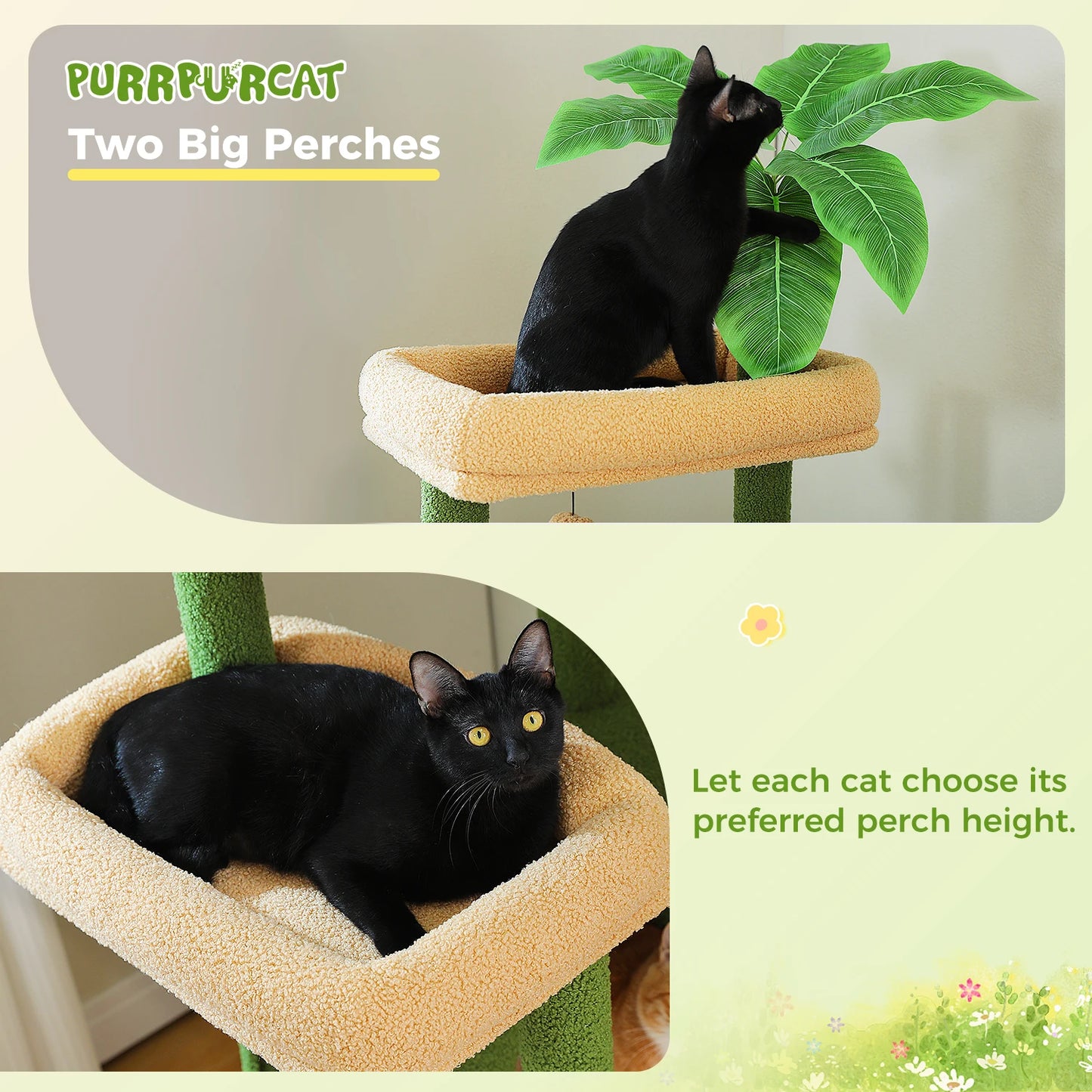 Multi-Level Cat Tree for Indoor Cats with Scratching Posts