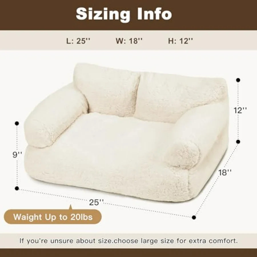 Large Cat Beds for Indoor Cats, Dog Couch Bed, Cute Cat Couch Sofas for Less 20lbs Kitten Puppy, Small Dog Sofas and Chairs wit