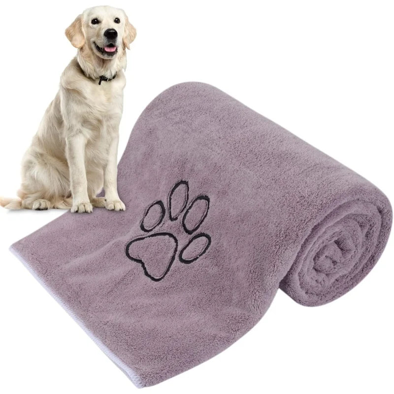 Super-Absorbent Microfiber Pet Bath Towel, Soft & Quick-Dry