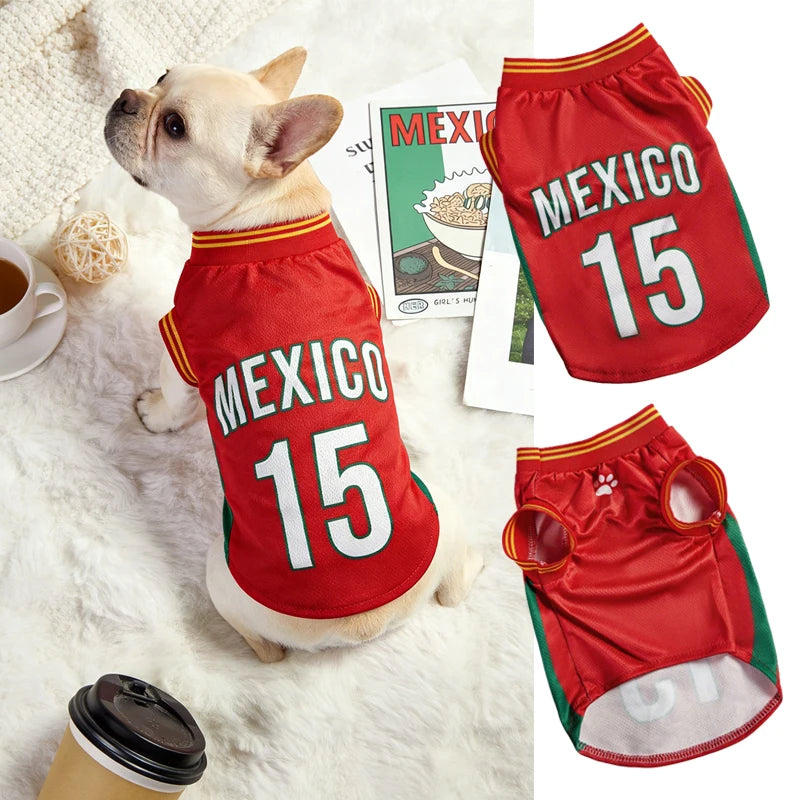 Breathable Mesh Sports Jersey for Dogs, Basketball Style