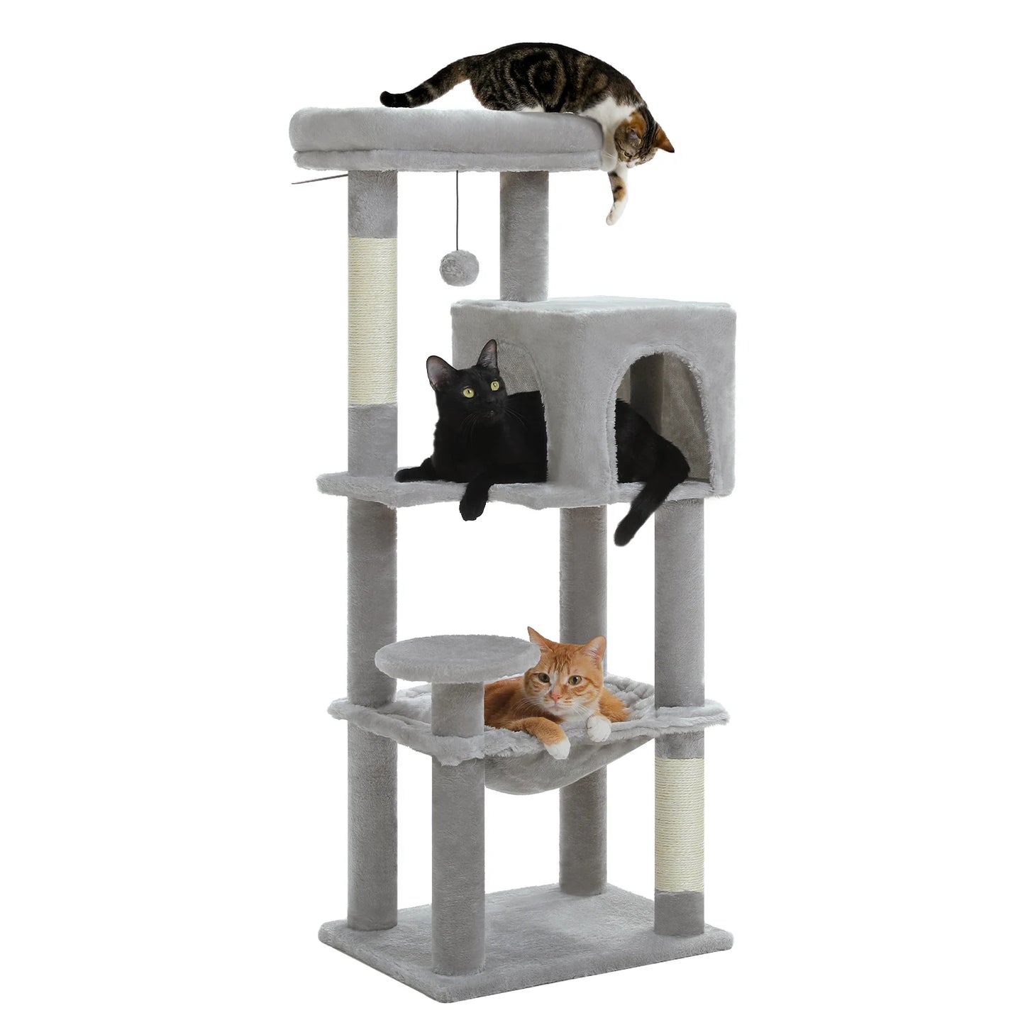 Multi-Level Cat Tree Tower with Condo, Hammock & Scratching Board