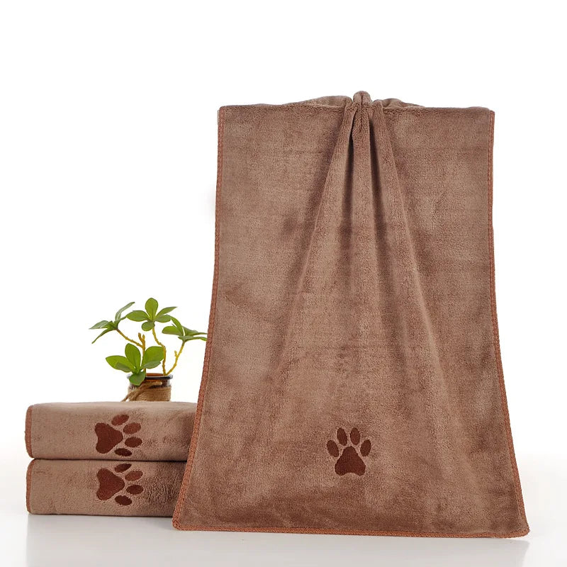 35*75cm/50*100cm Microfiber Pet Bath Towel Embroidered Super Soft Absorbent Cat for Dogs Grooming Supplies