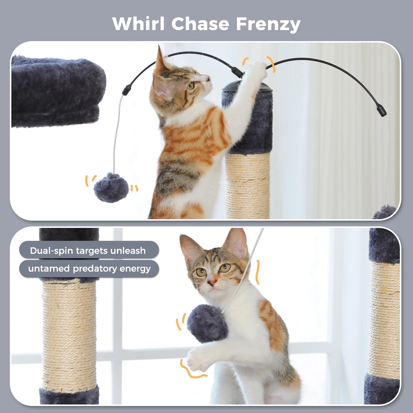 Multi-Level Cat Tree with Sisal Scratching Posts & Soft Perch