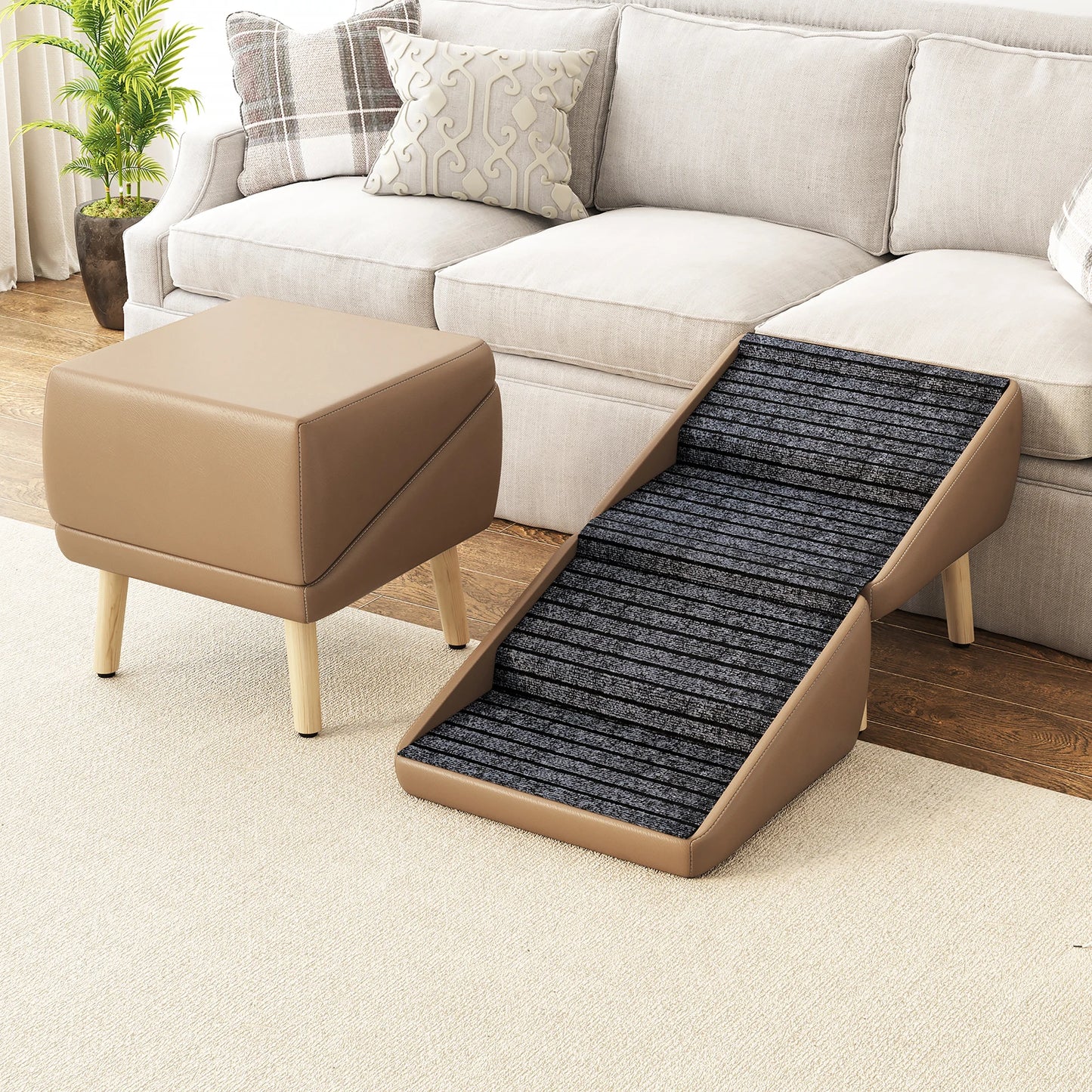 Ye (UPGRADED) Dog Ramp: Extra Wide, Excellent Traction, Non-Slip Rubber. For Bed, Couch, Car. 16" Wide, Holds 80lb. Adjustable, Foldable. Ideal for Small Dogs.