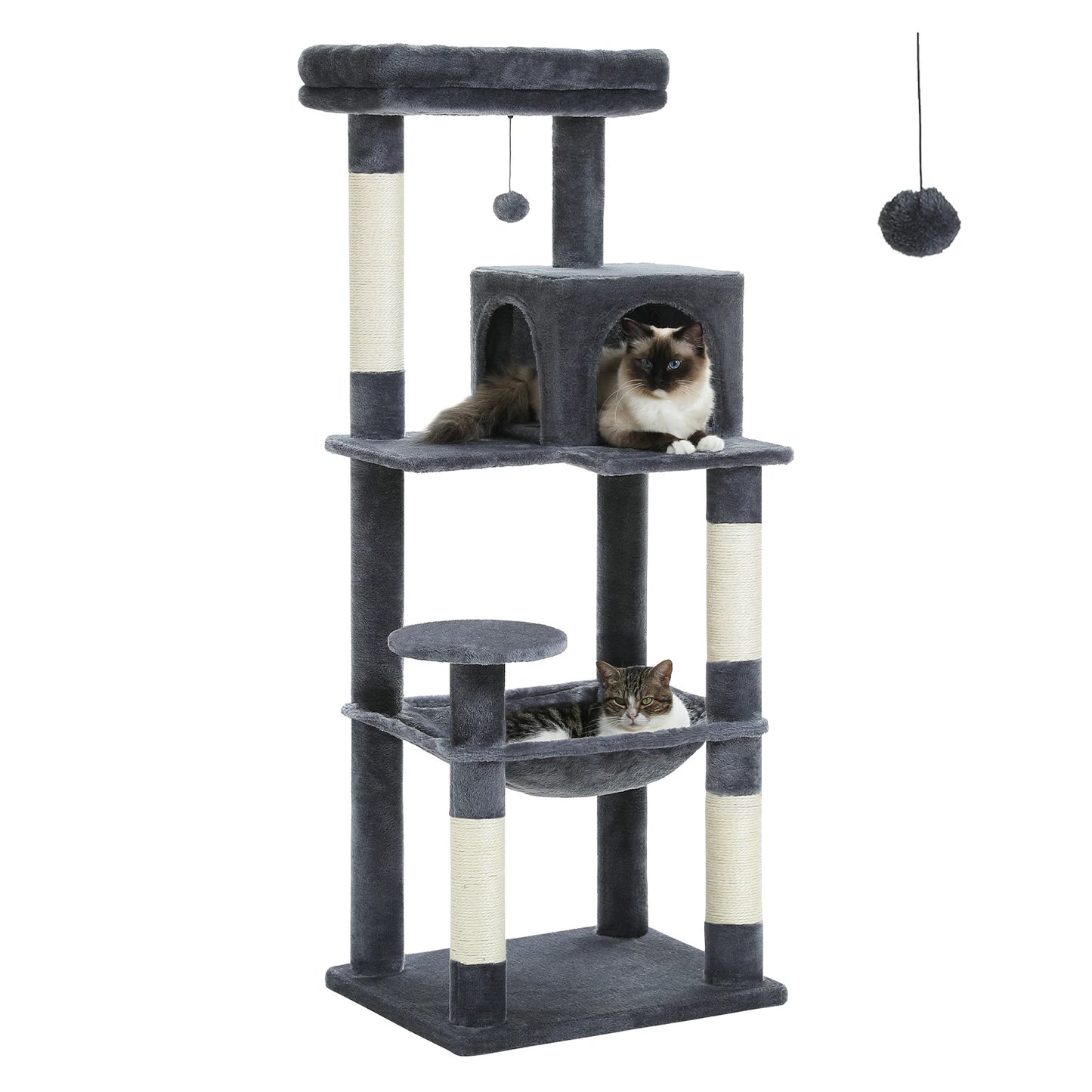 5-Level Cat Tower with Hammock & Sisal Scratching Posts