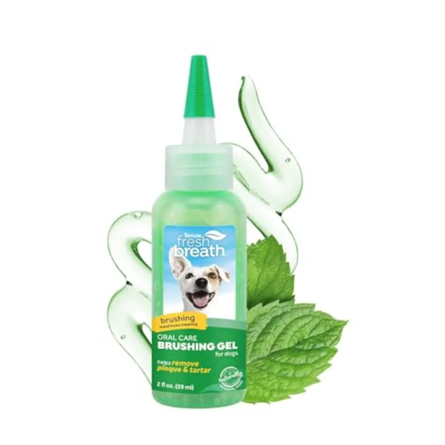 Curated Picks TropiClean Oral Care Brushing Gel for Dogs and Cats Dog Toothpaste Pet Dental Gel Dog Teeth Cleaning Use with Pet