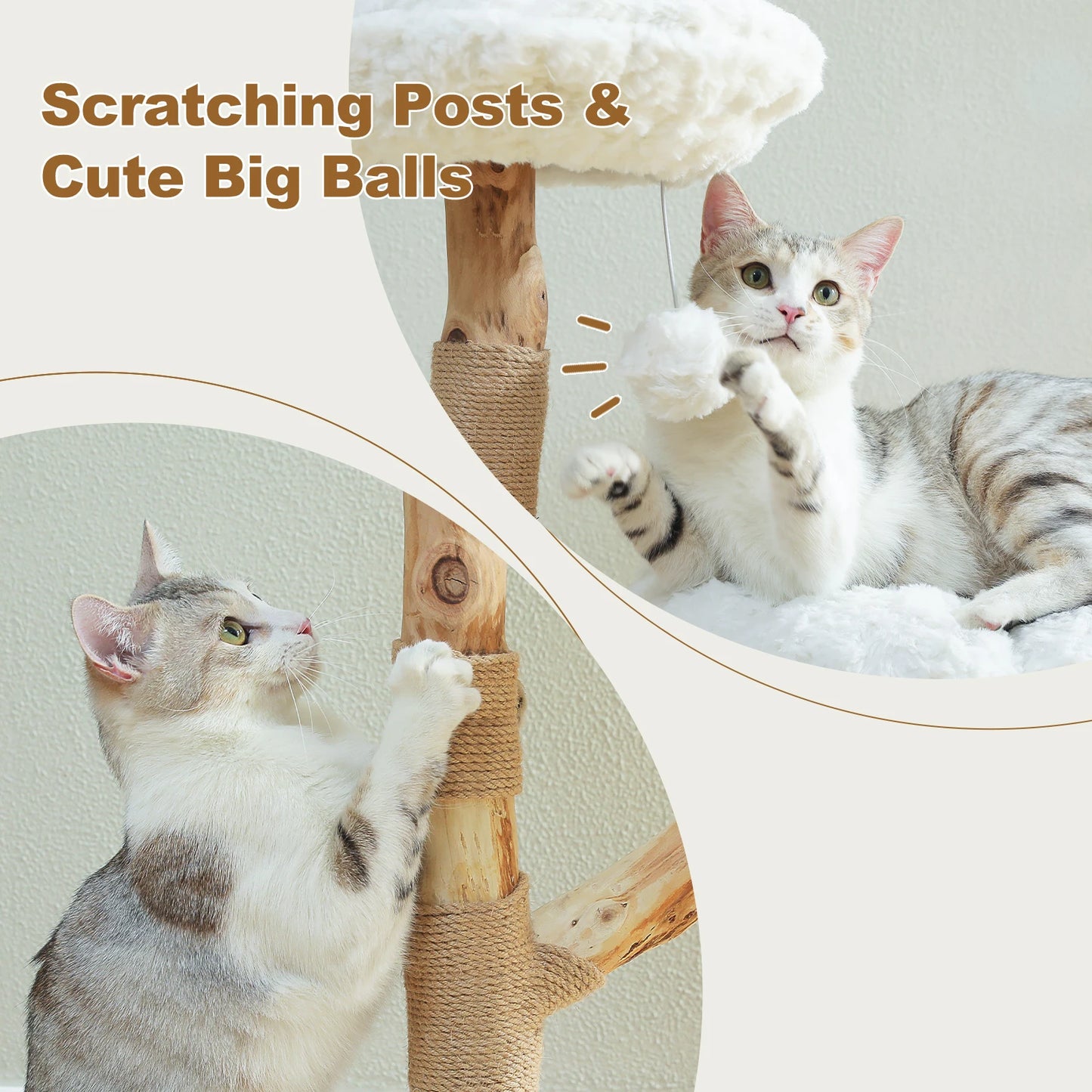 Flower Cat Tree with 2 Perches & Sisal Scratching Post