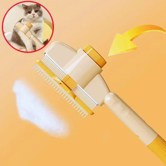 Self-Cleaning One-Button Pet Grooming Brush & Hair Remover - front view
