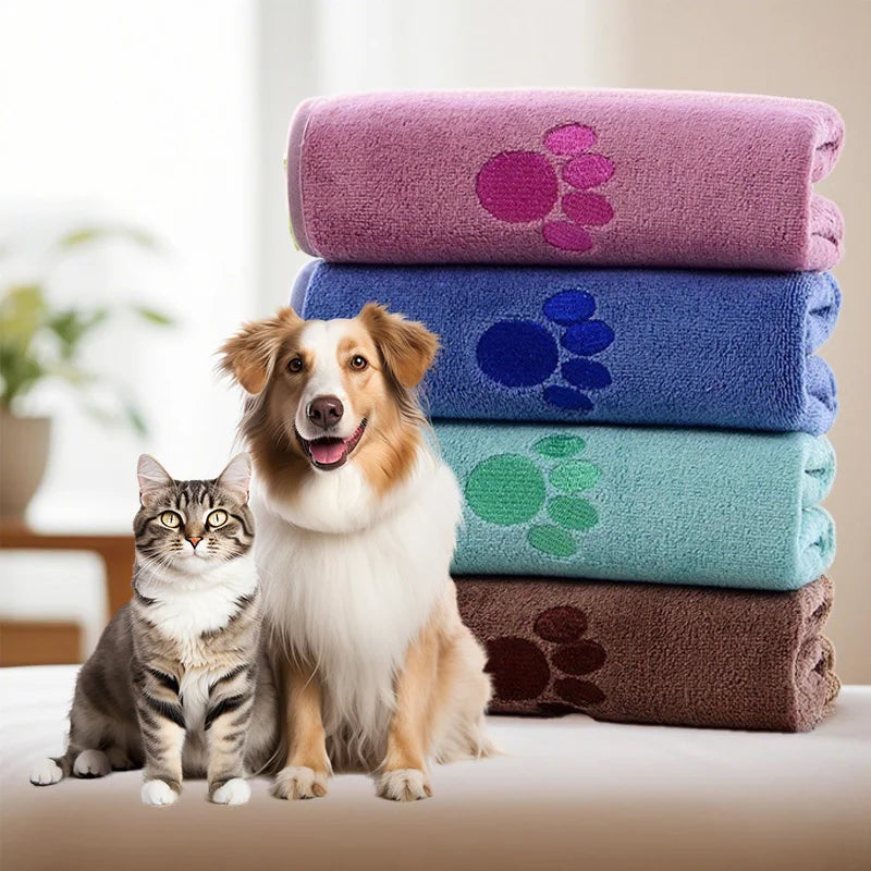 Super-Absorbent Microfiber Pet Bath Towel, Soft & Quick-Dry